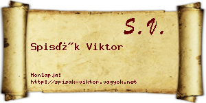 Spisák Viktor névjegykártya
