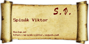 Spisák Viktor névjegykártya